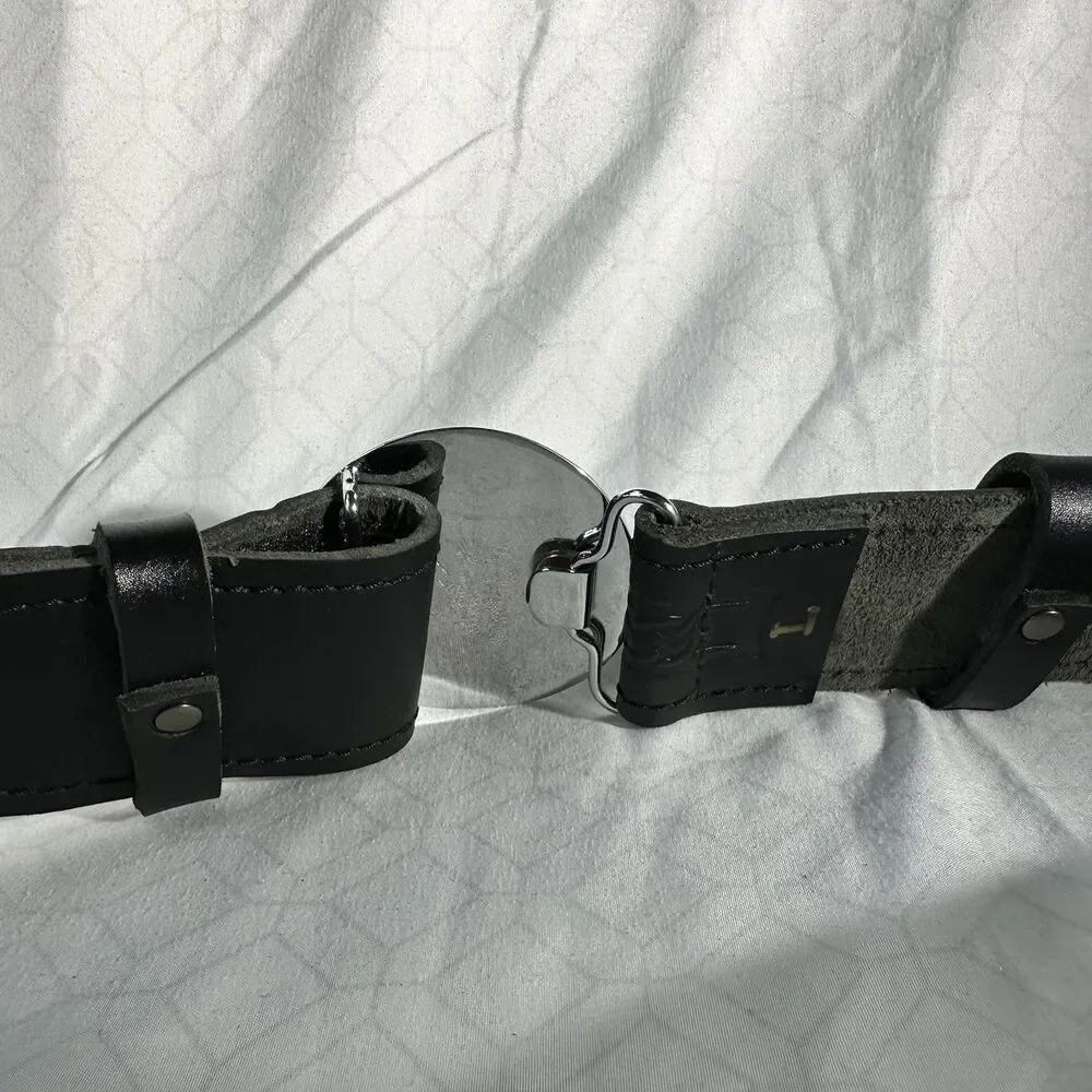 Sport Kilt Belt & Buckle – Celtic Knot Silver Plated, Leather Sz L